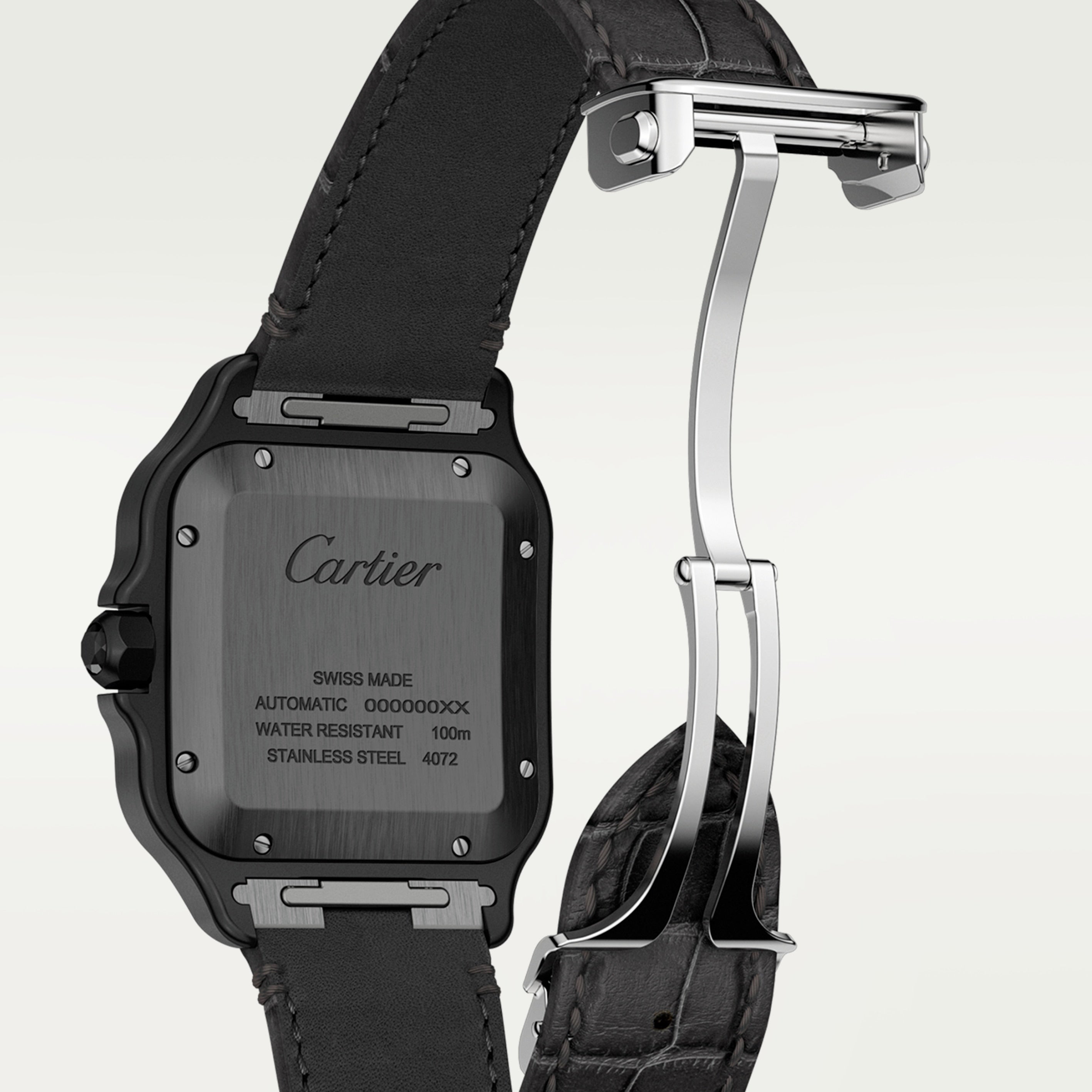 Watch in dlc-coated steel Santos de Cartier Cartier