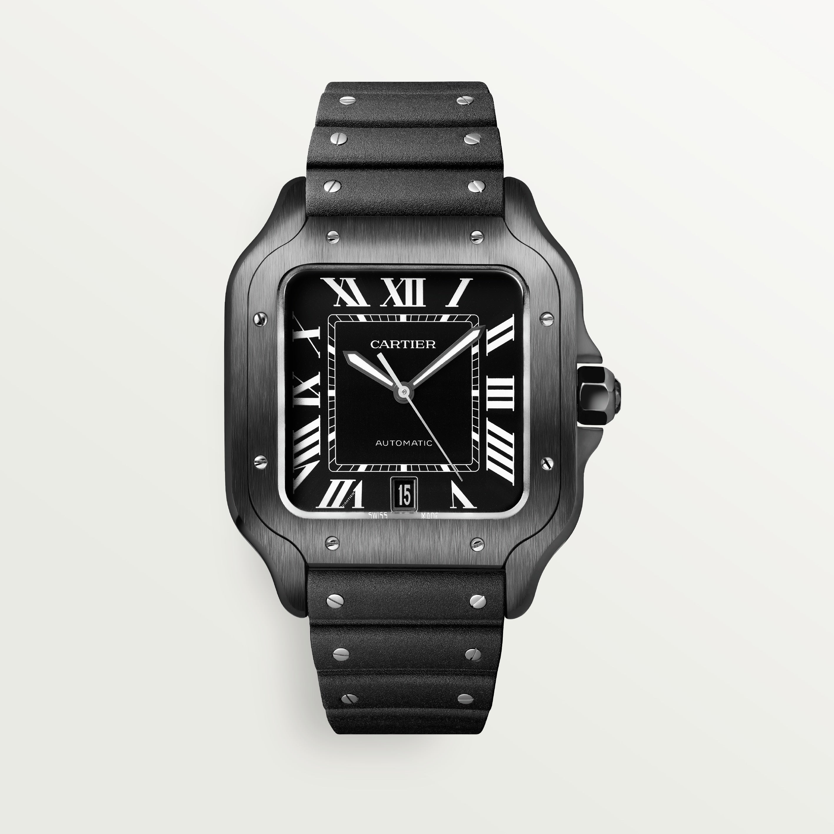 Watch in dlc-coated steel Santos de Cartier Cartier