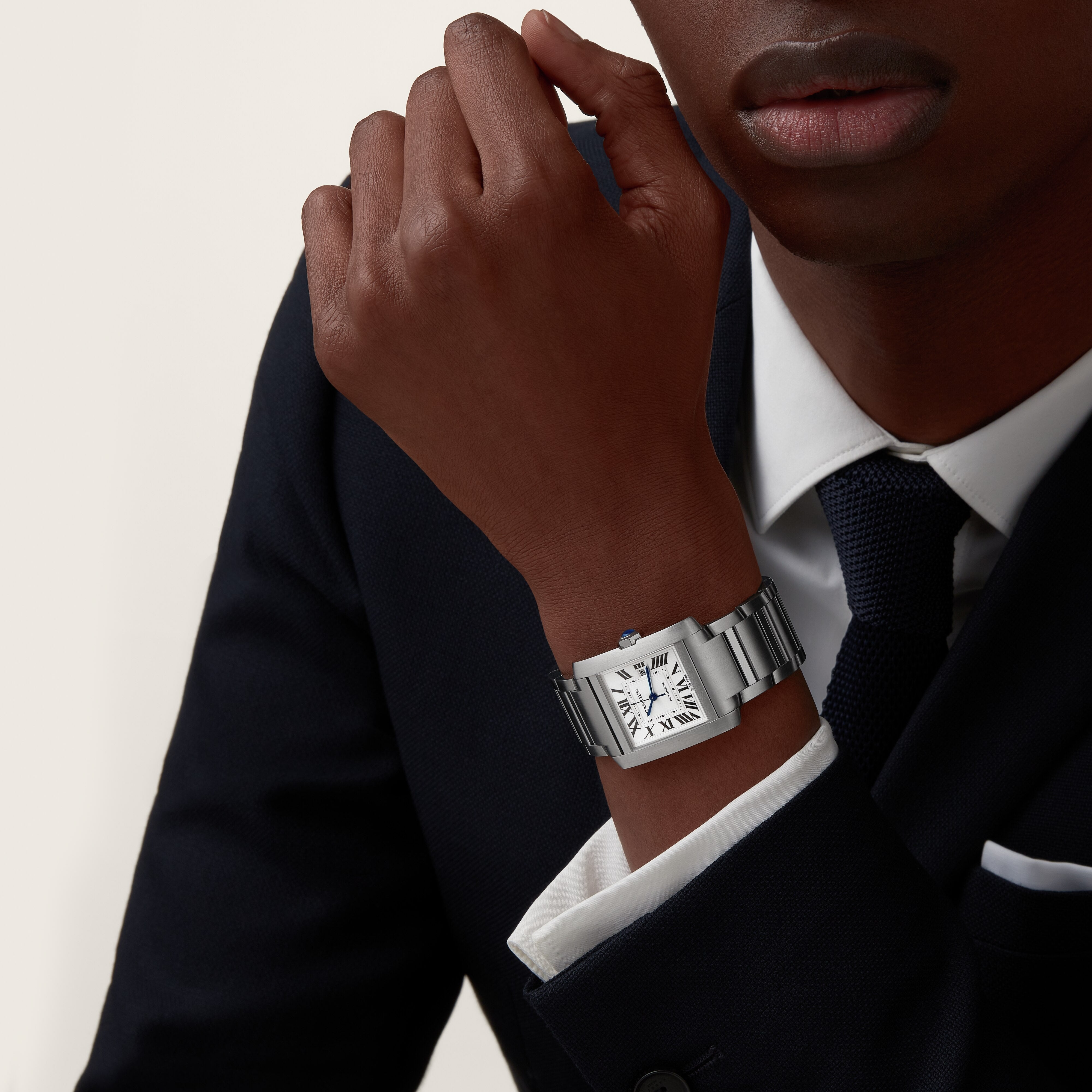 Orologio in acciaio Tank Française Cartier