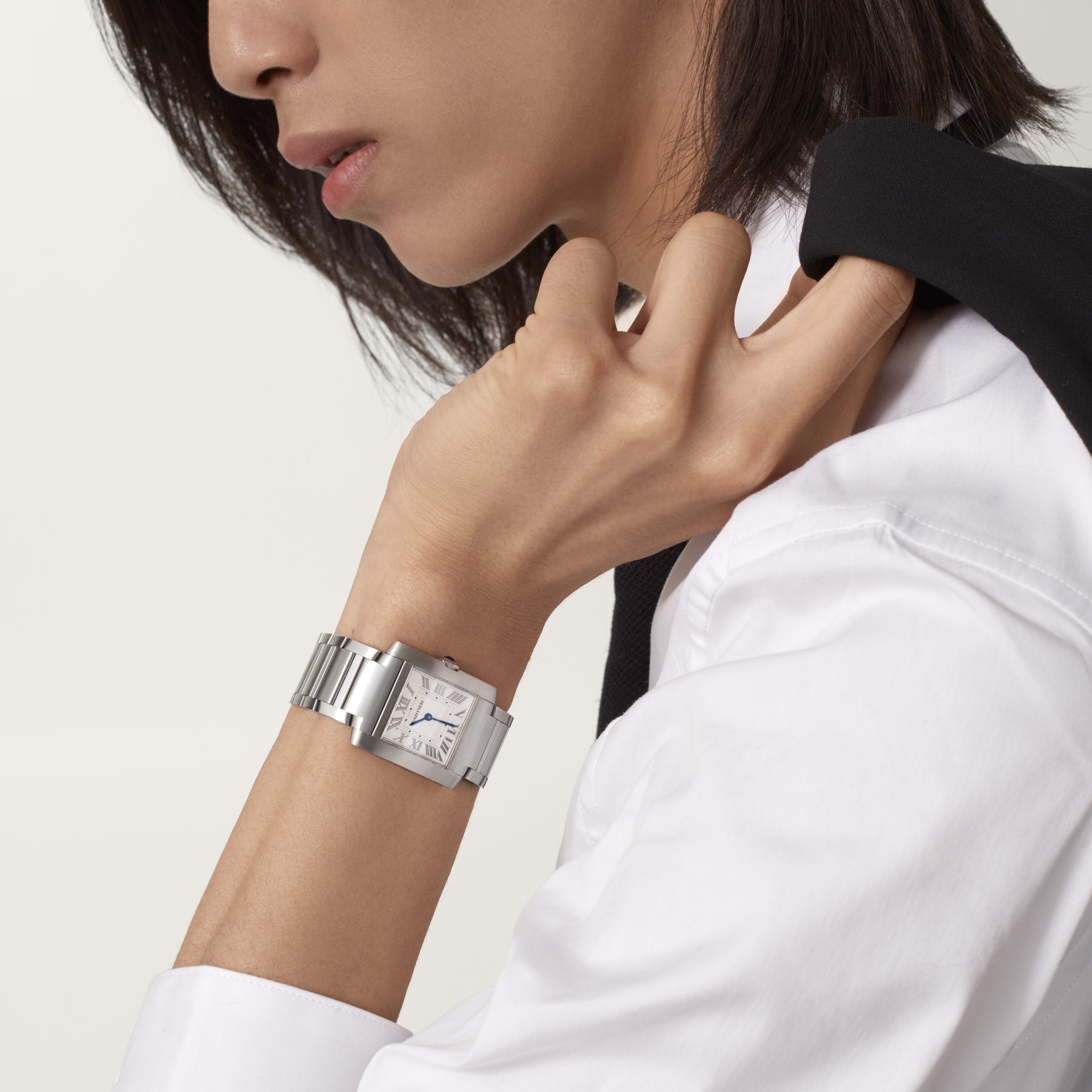 Orologio in acciaio Tank Française Cartier