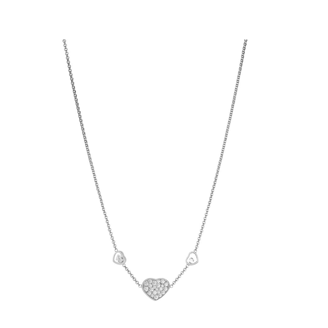 Gioiello in white gold  My Happy Hearts necklace Chopard