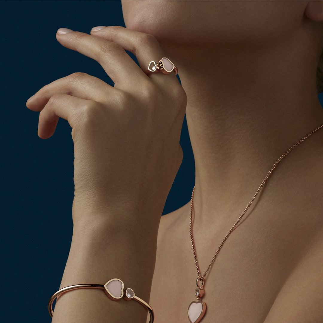 Gioiello in oro rosa Collana Happy Hearts Chopard
