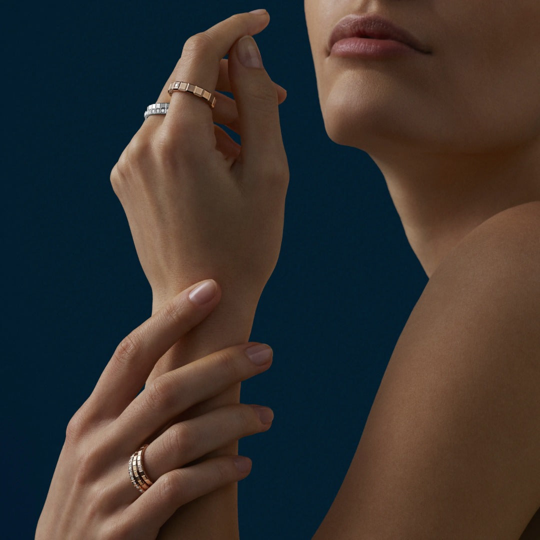 Gioiello in oro rosa Anello Ice Cube Chopard