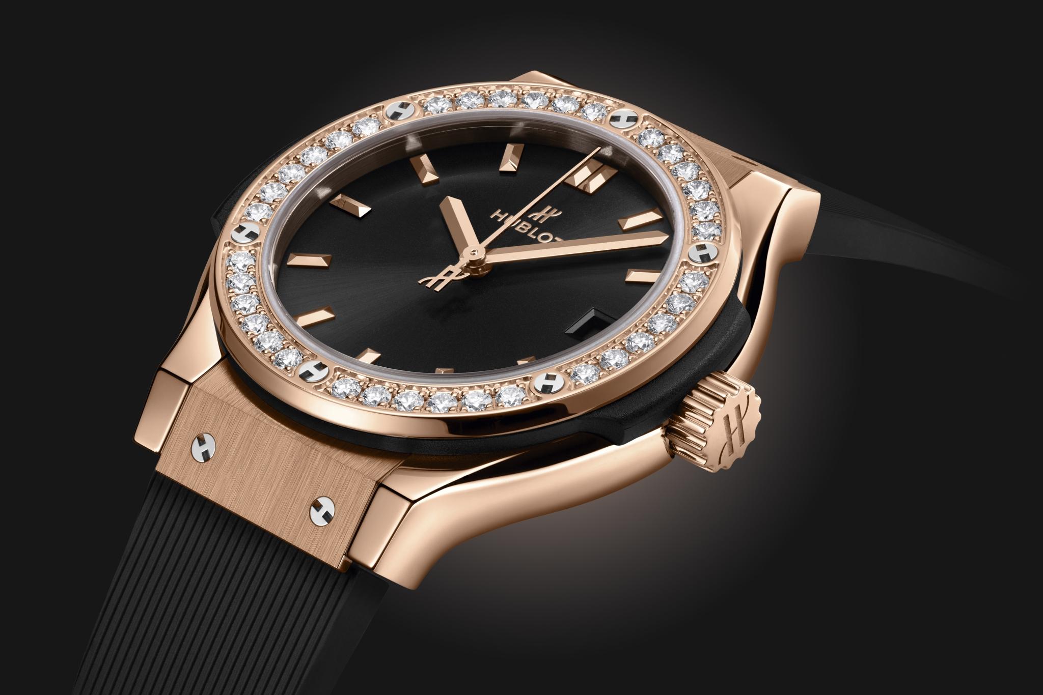 Watch in rose gold Classic Fusion King Gold Diamonds Hublot