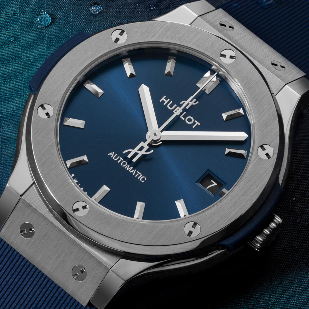 Watch in titanium Classic Fusion Titanium Blue Hublot