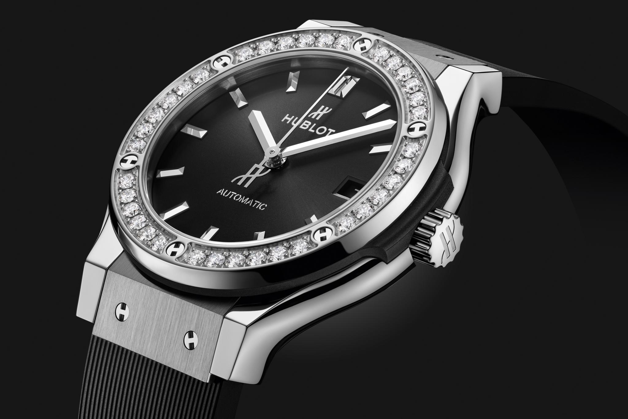 Watch in titanium Classic Fusion Titanium Diamonds Hublot