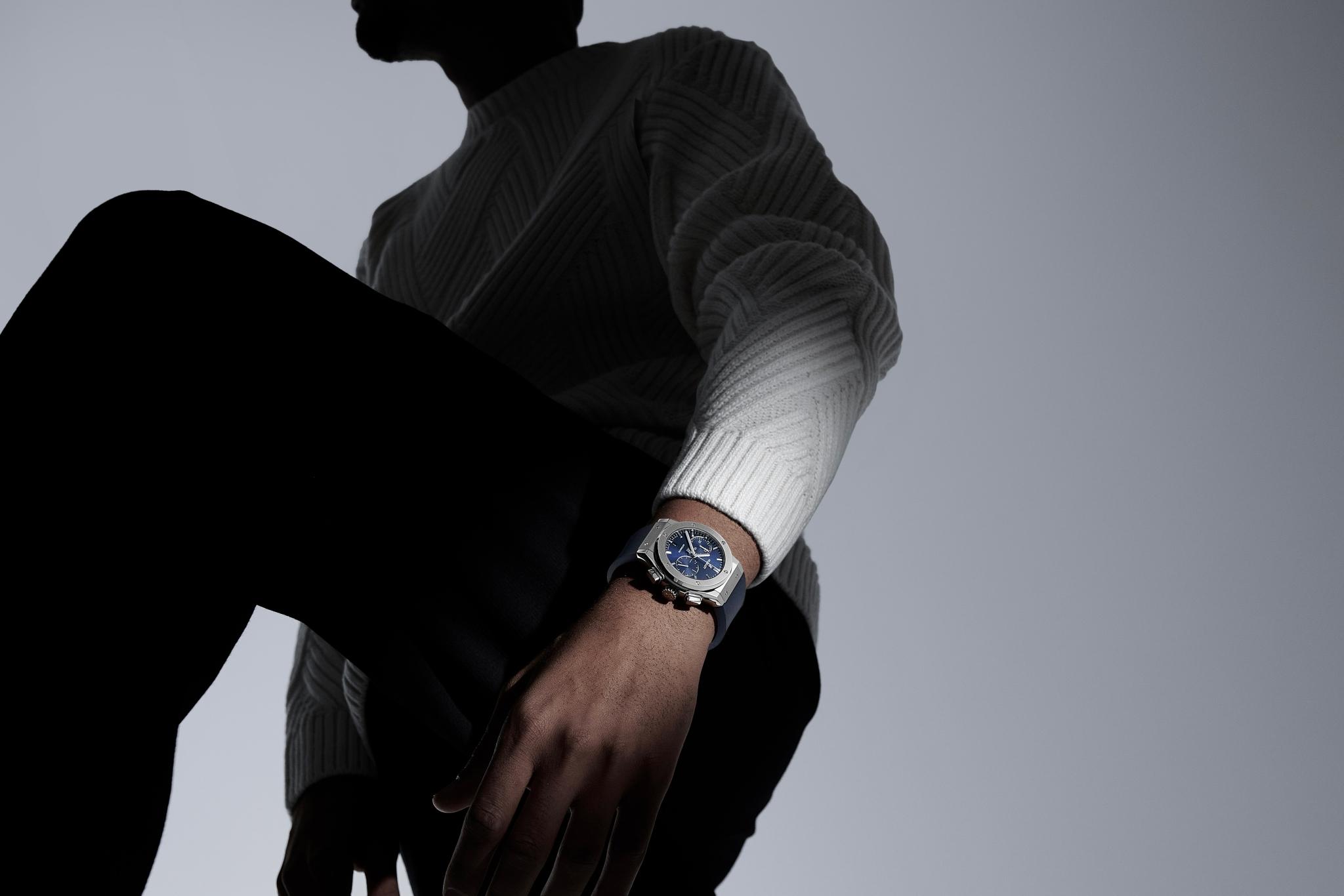 Watch in titanium Classic Fusion Chronograph Titanium Blue Hublot