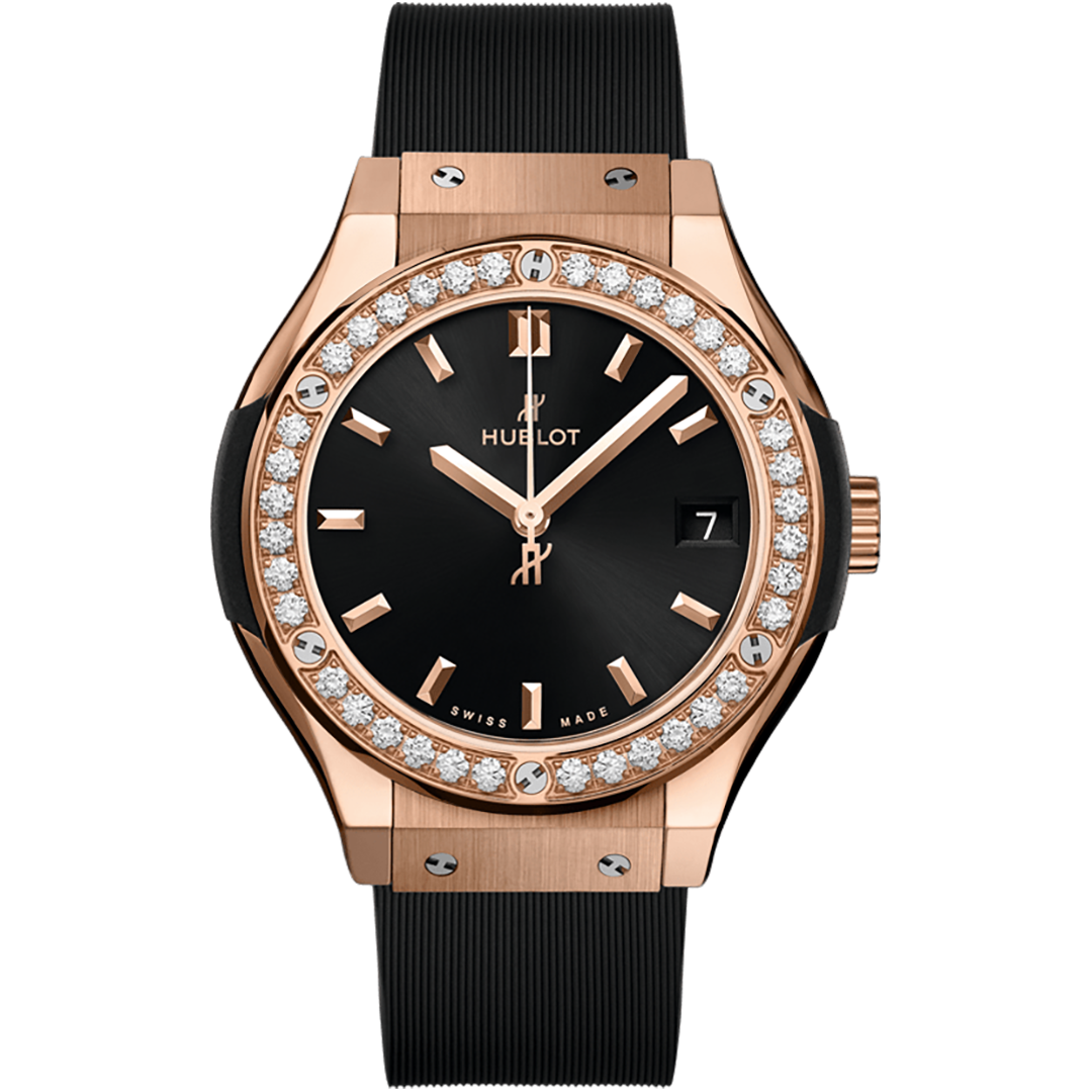 Orologio in oro rosa Classic Fusion King Gold Diamonds Hublot