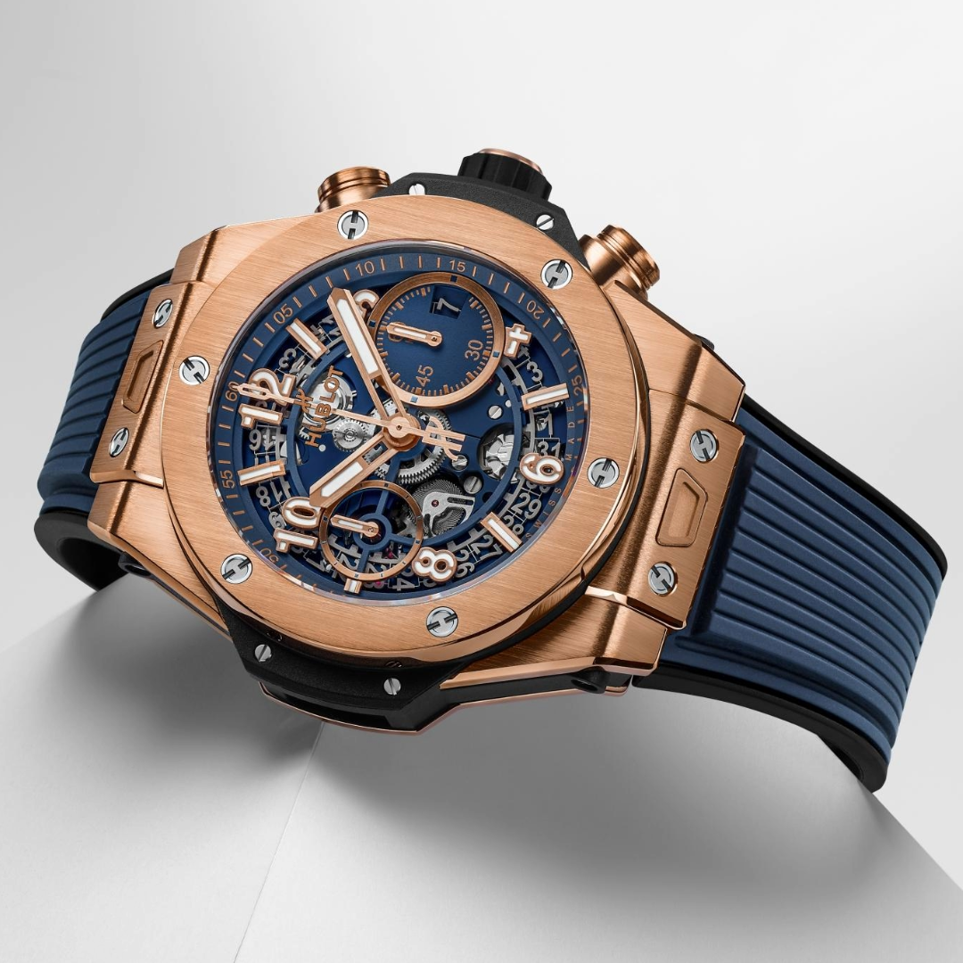 Orologio in oro rosa Big Bang Unico King Gold Blue Hublot