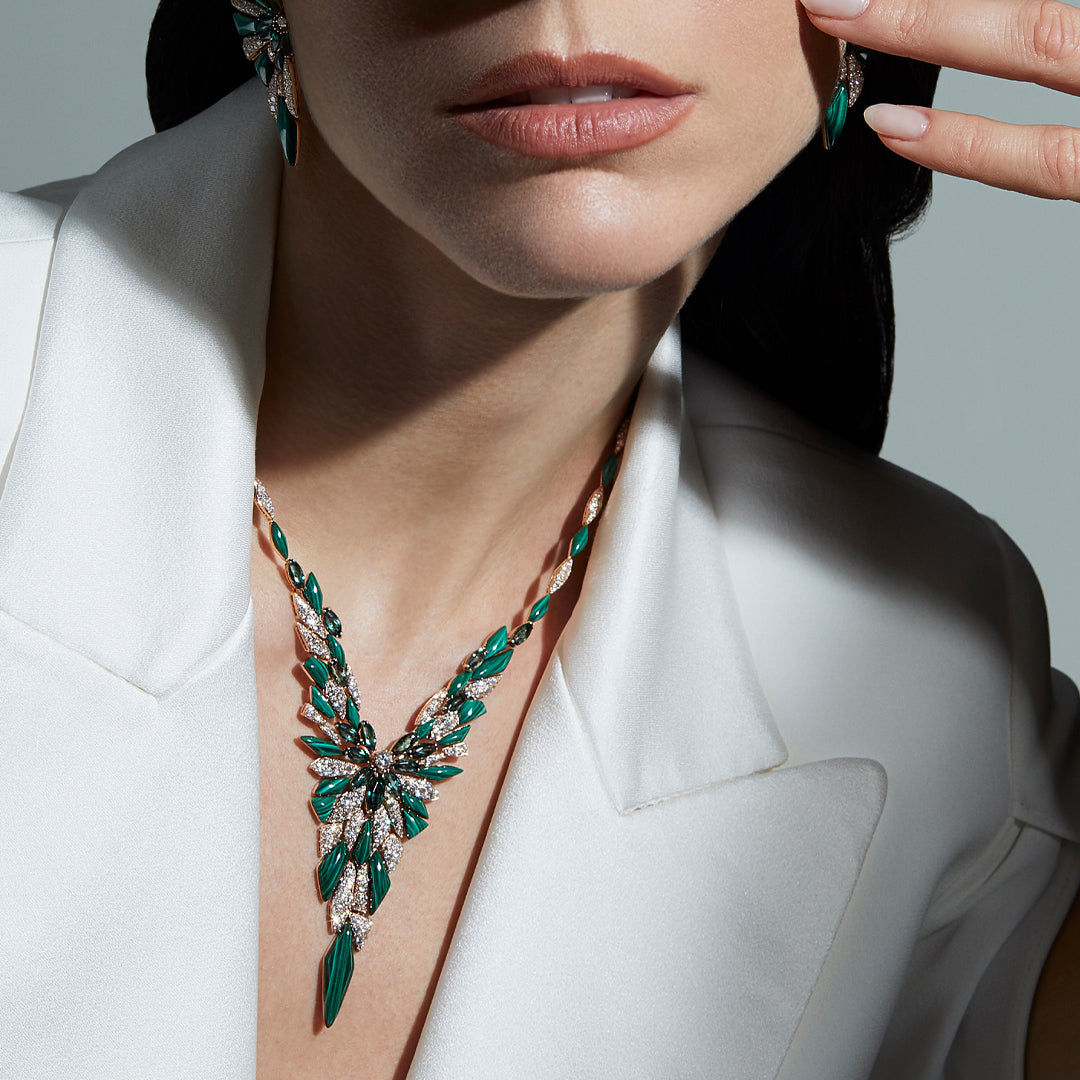 Gioiello in oro rosa Collana Déco Palmiero