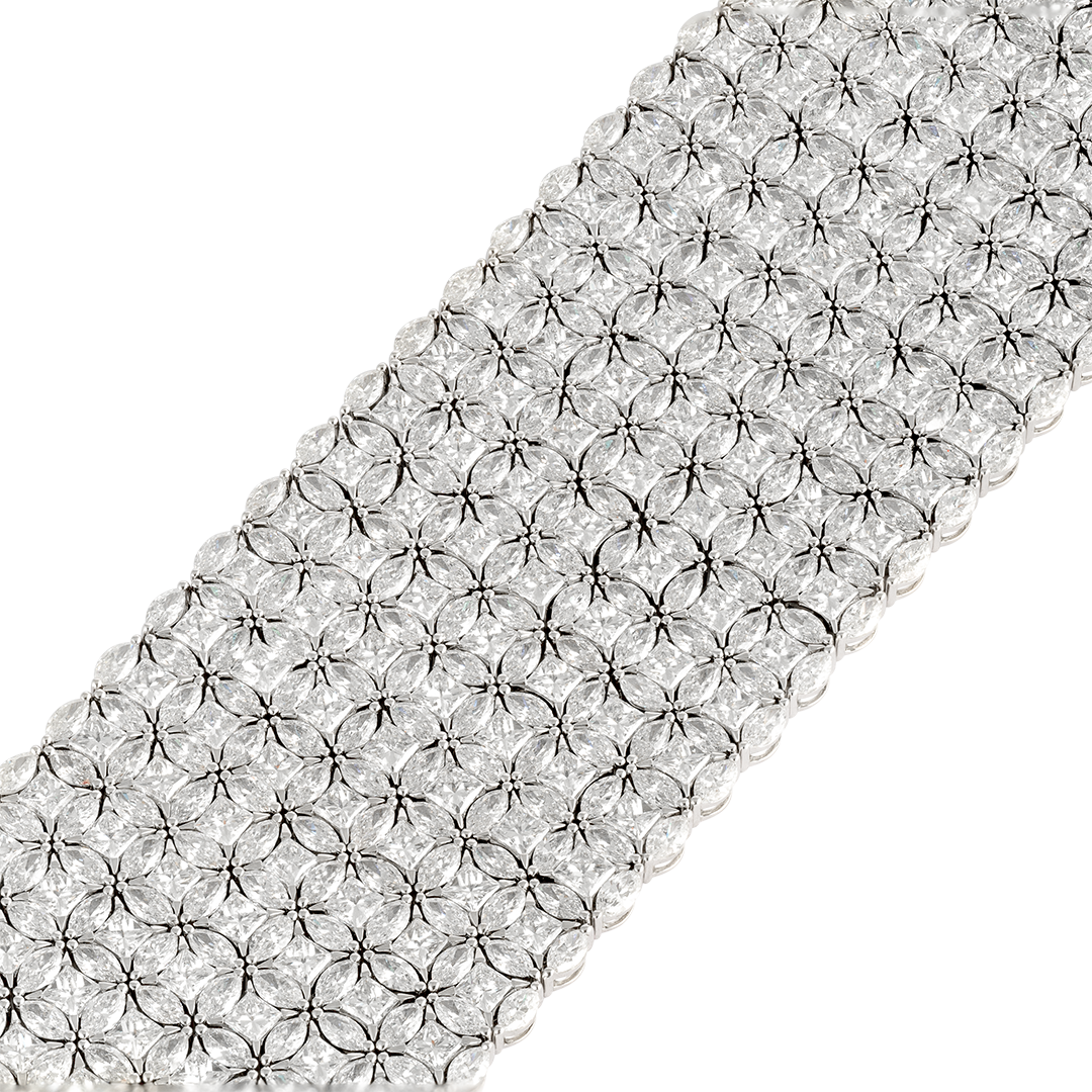 Diade white gold manchette bracelet with diamonds4