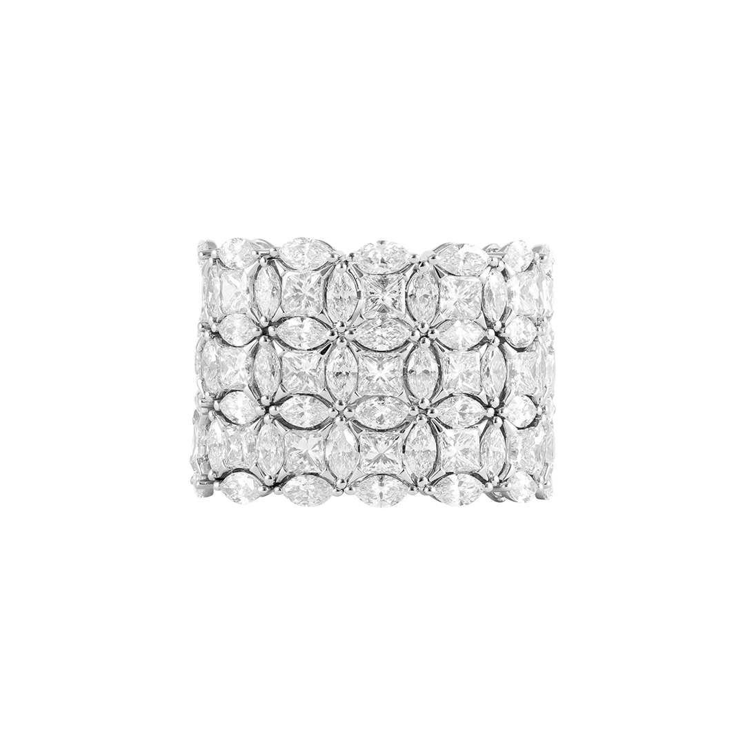 Gioiello in oro bianco Anello Diade Full Pavé in oro bianco Pisa diamanti
