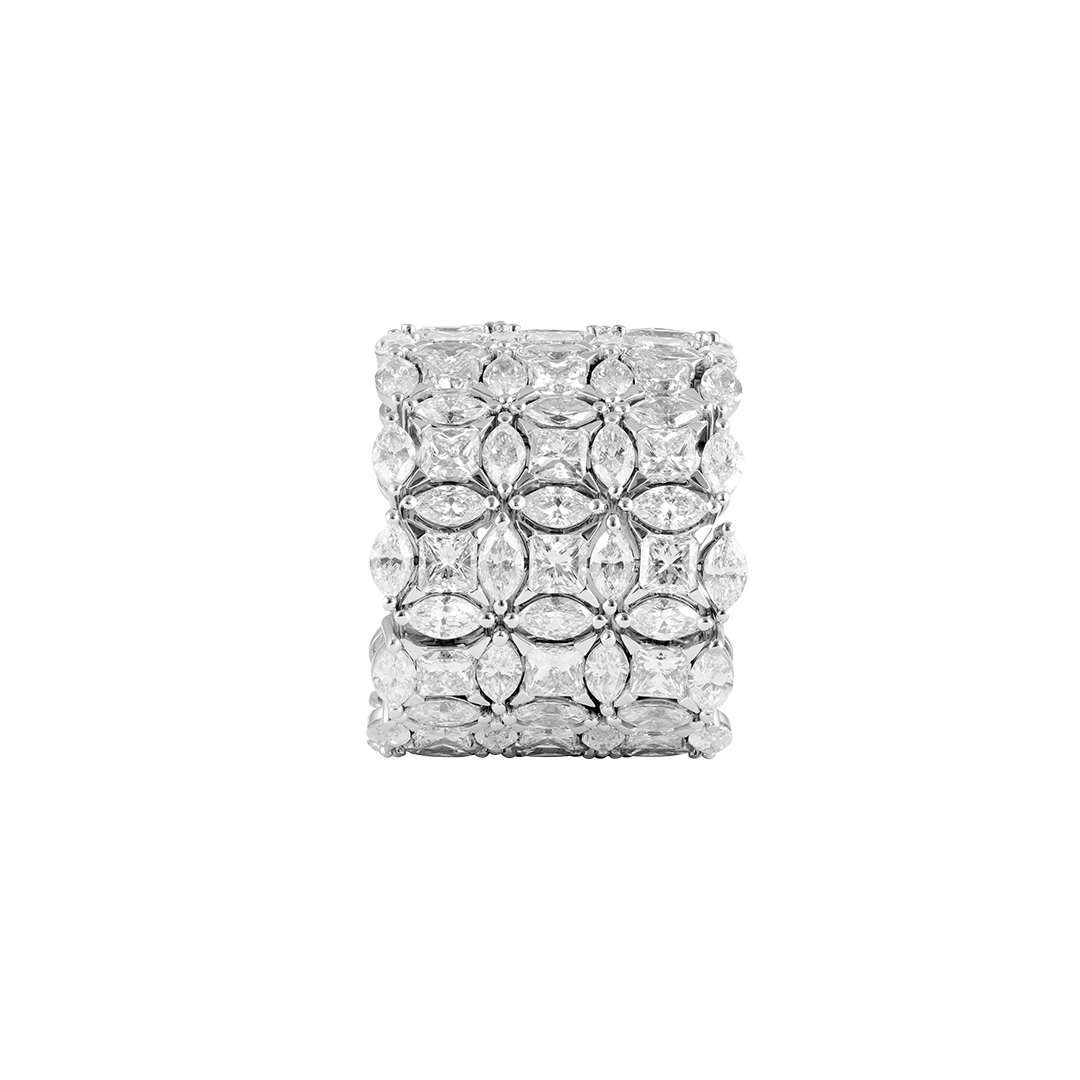 Gioiello in oro bianco Anello Diade Full Pavé in oro bianco Pisa diamanti