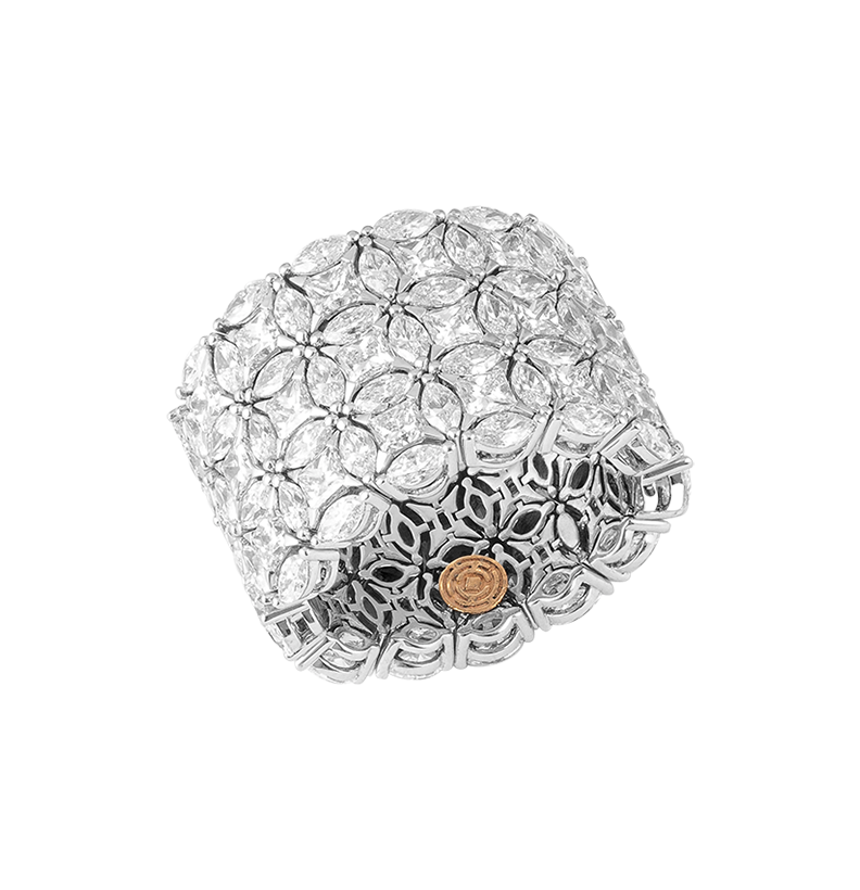 Gioiello in oro bianco Anello Diade Full Pavé in oro bianco Pisa diamanti