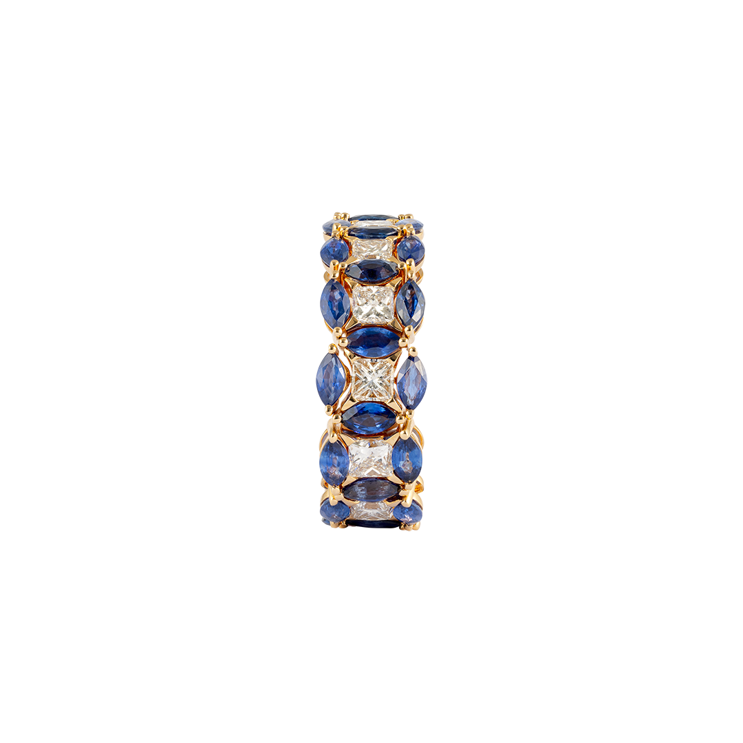 Diade rose gold Ring with diamonds and sapphires4