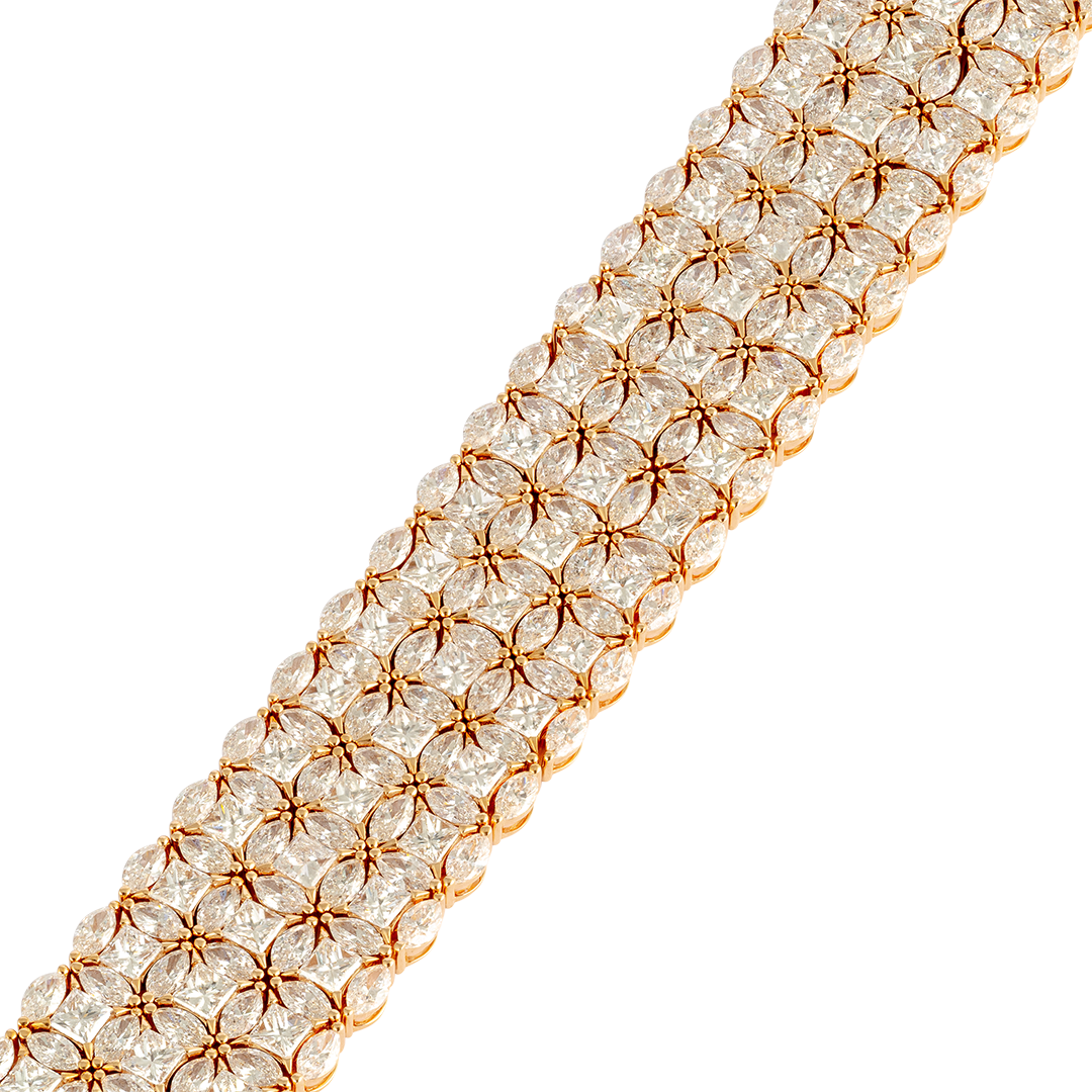 Gioiello in oro rosa Bracciale Diade in oro rosa con diamanti Pisa diamanti