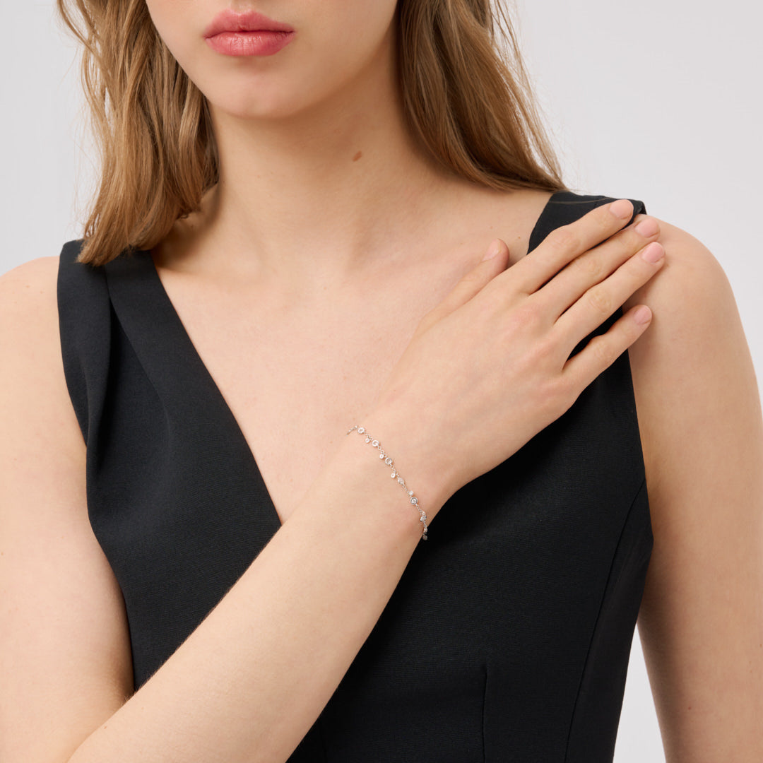 Bracciale Lyra in oro bianco con diamanti