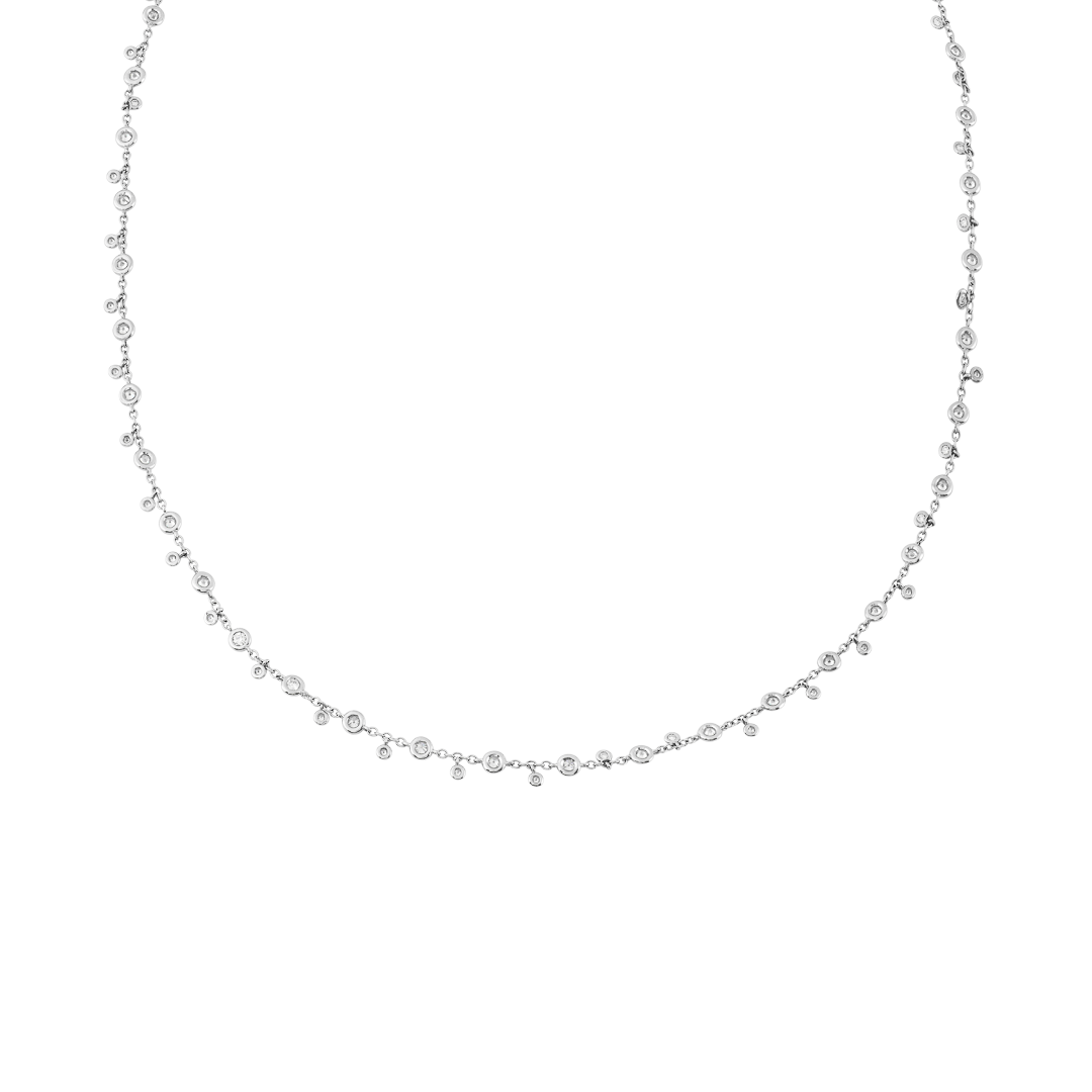 Gioiello in oro bianco Collana Lyra in oro bianco con diamanti Pisa diamanti