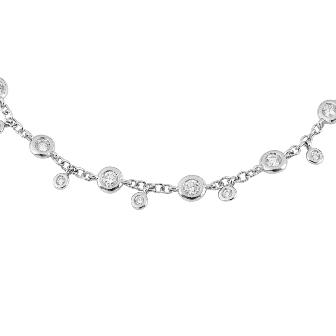 Gioiello in oro bianco Collana Lyra in oro bianco con diamanti Pisa diamanti