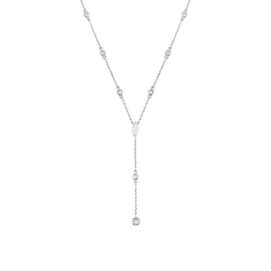 Collana Lyra in oro bianco con diamanti
