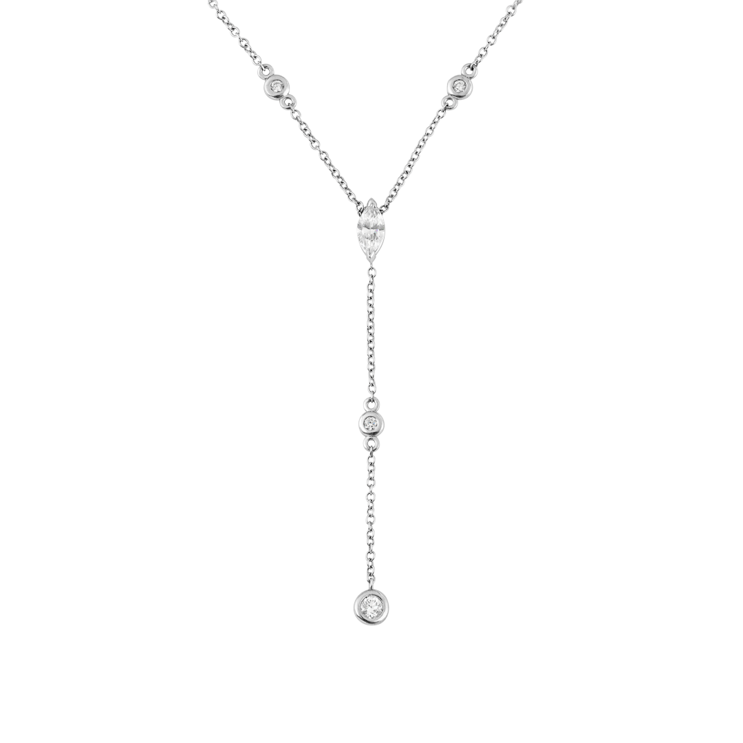 Gioiello in oro bianco Collana Lyra in oro bianco con diamanti Pisa diamanti