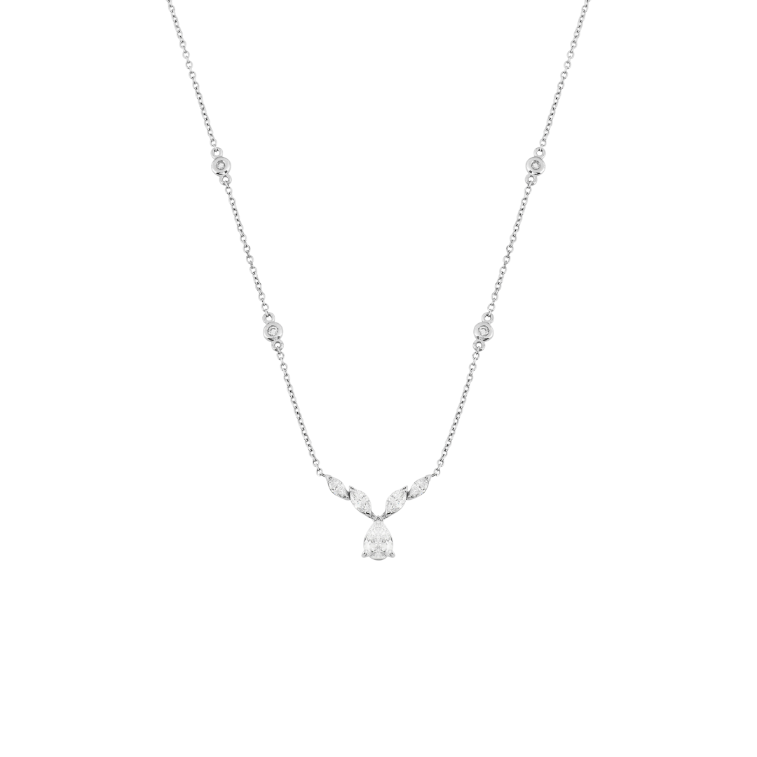 Collana Lyra in oro bianco con diamanti