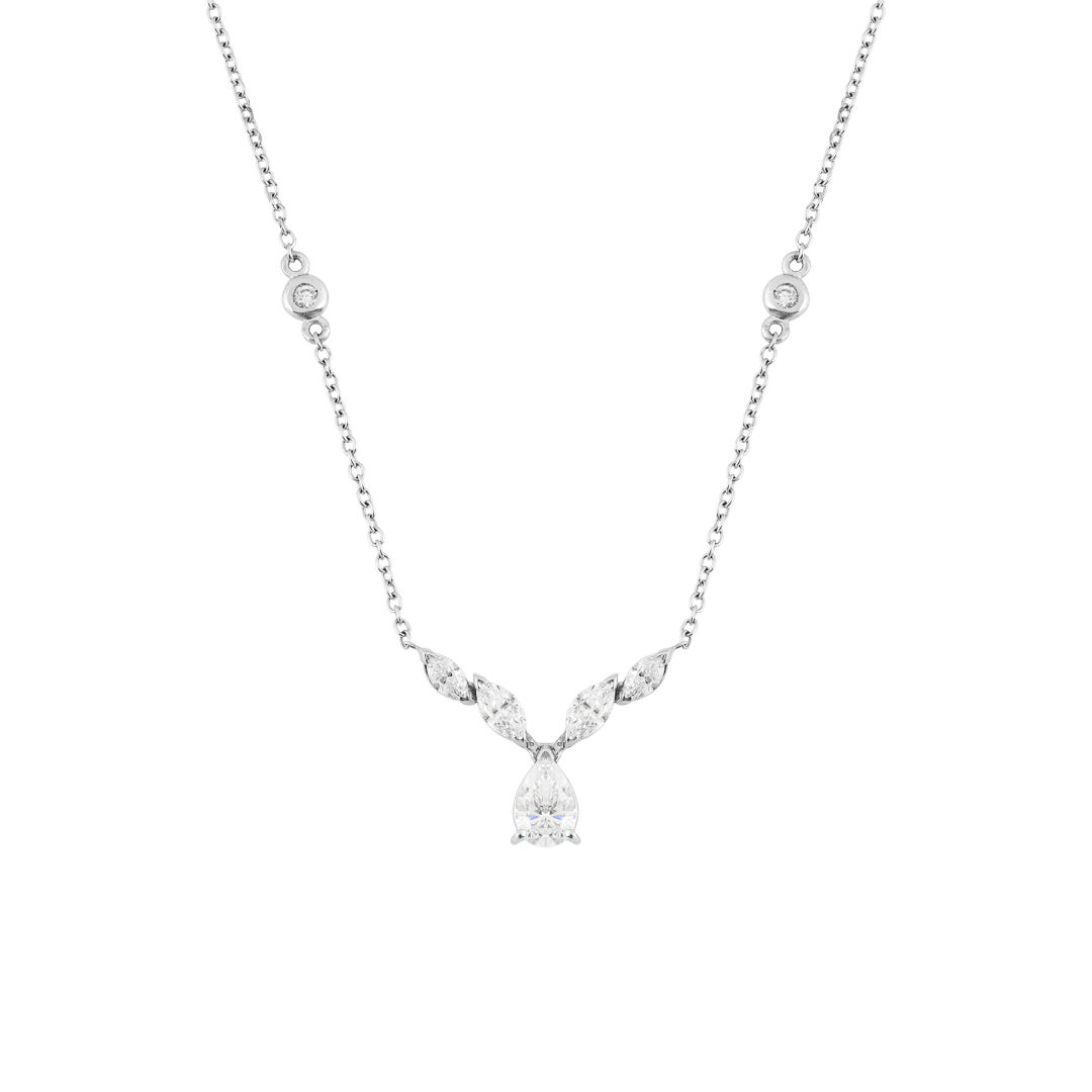 Gioiello in oro bianco Collana Lyra in oro bianco con diamanti Pisa diamanti