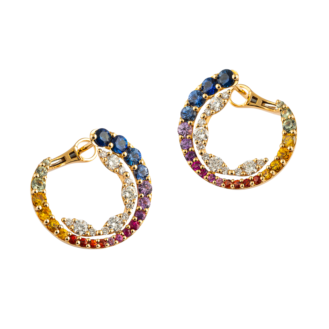 Orecchini Iris in oro rosa e damanti