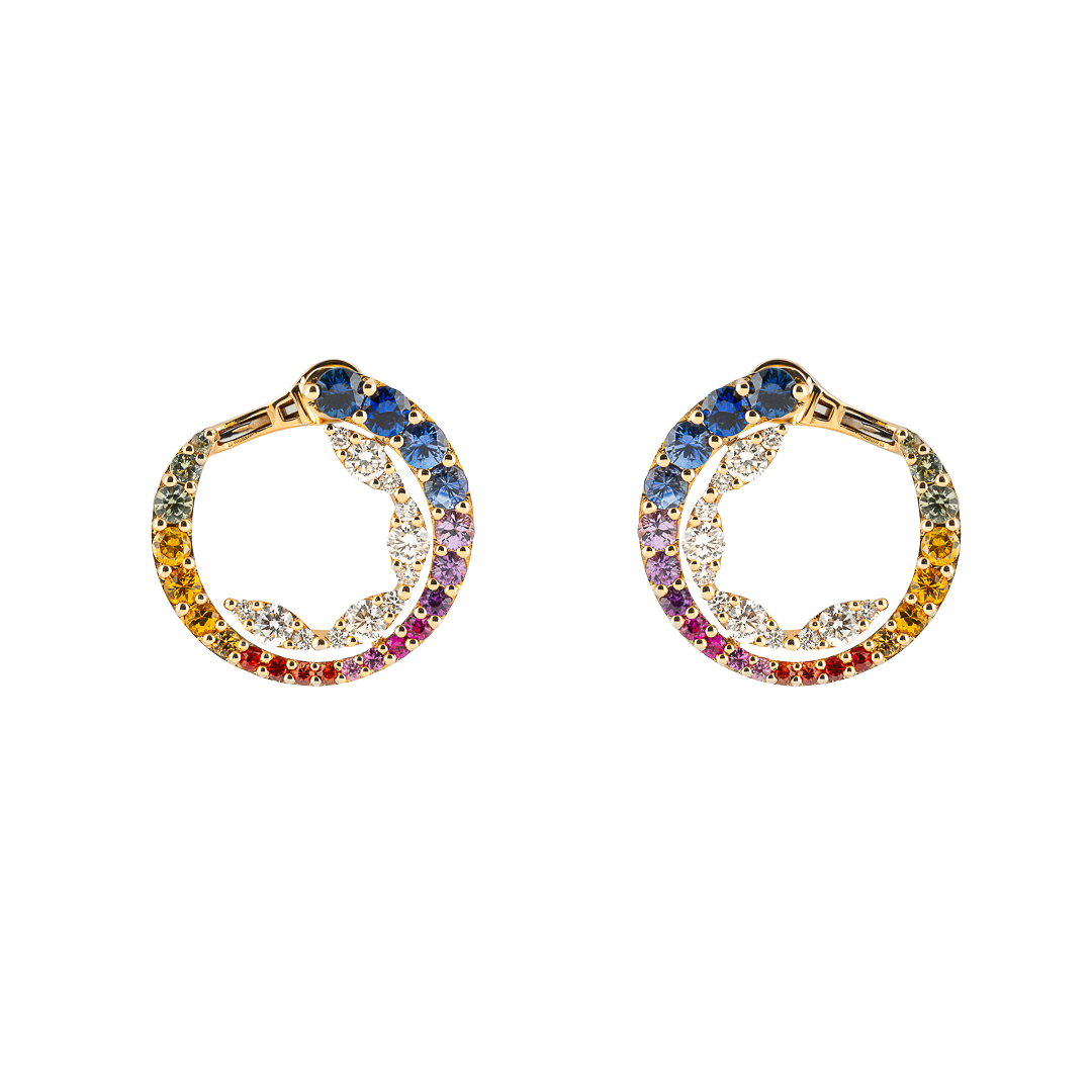 Gioiello in oro rosa Orecchini Iris in oro rosa e diamanti Pisa diamanti