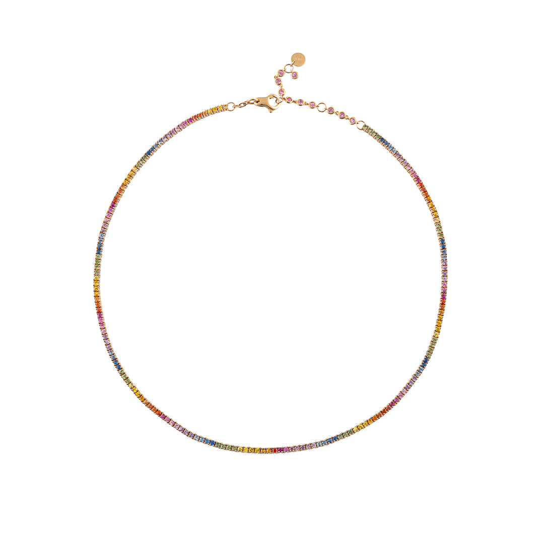 Collana Iris in oro rosa e zaffiri