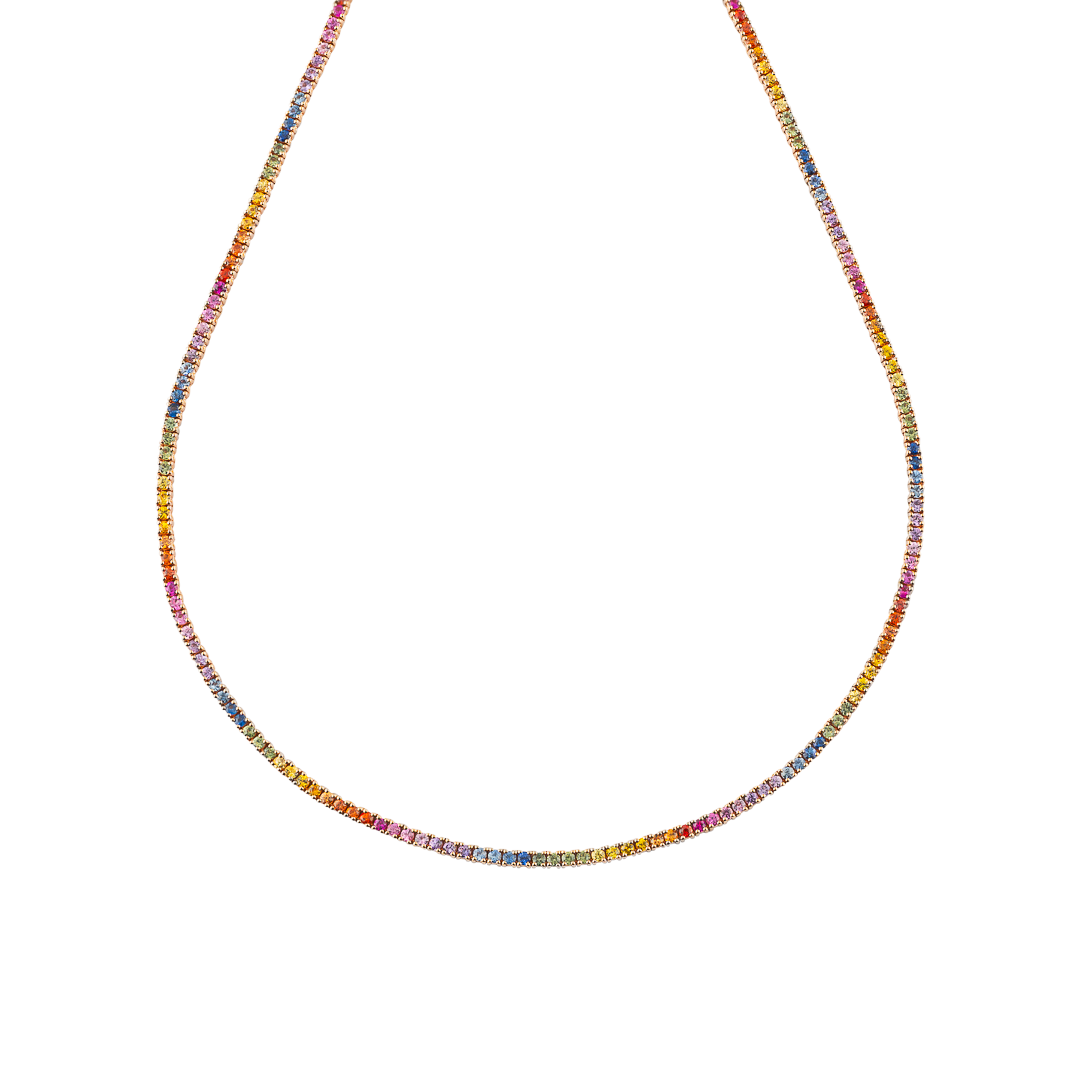 Gioiello in rose gold Rose gold Iris necklace with sapphires Pisa diamanti