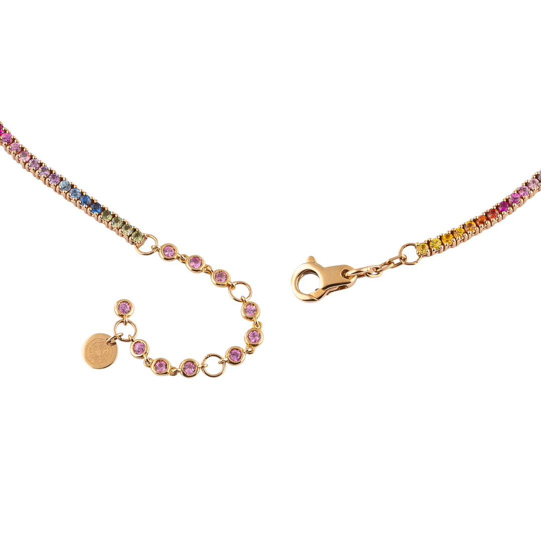 Gioiello in rose gold Rose gold Iris necklace with sapphires Pisa diamanti
