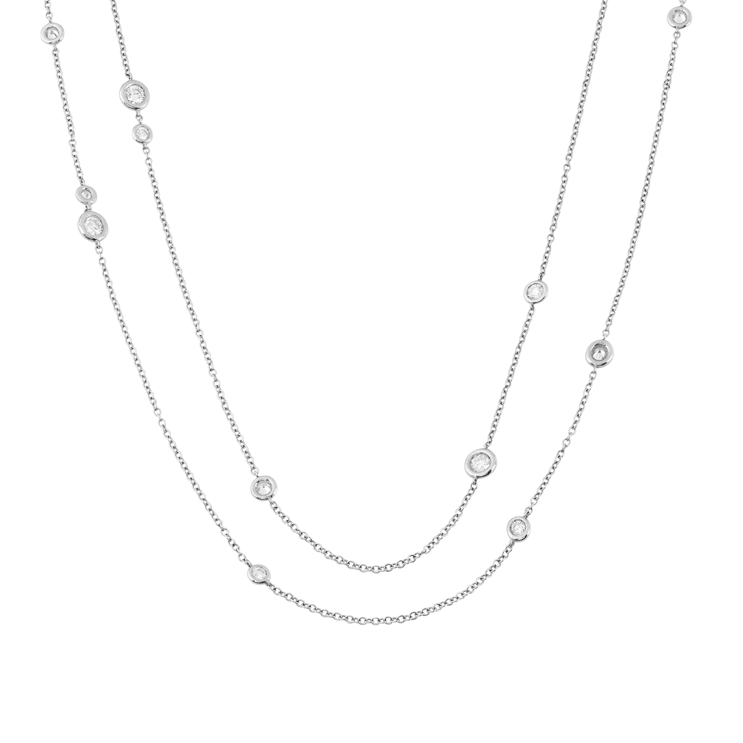 Collana Lyra in oro bianco con diamanti