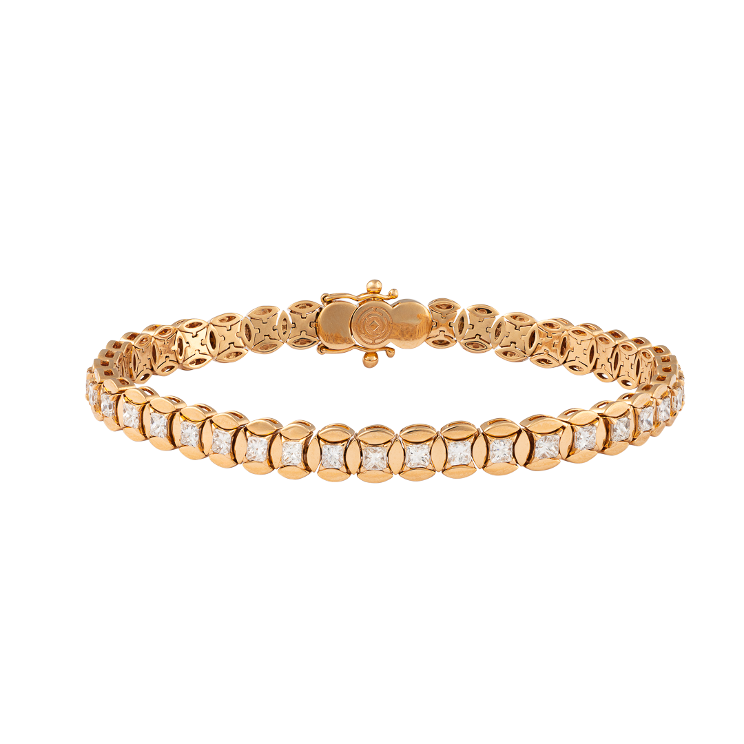 Gioiello in oro rosa Bracciale Diade in oro rosa con diamanti Pisa diamanti