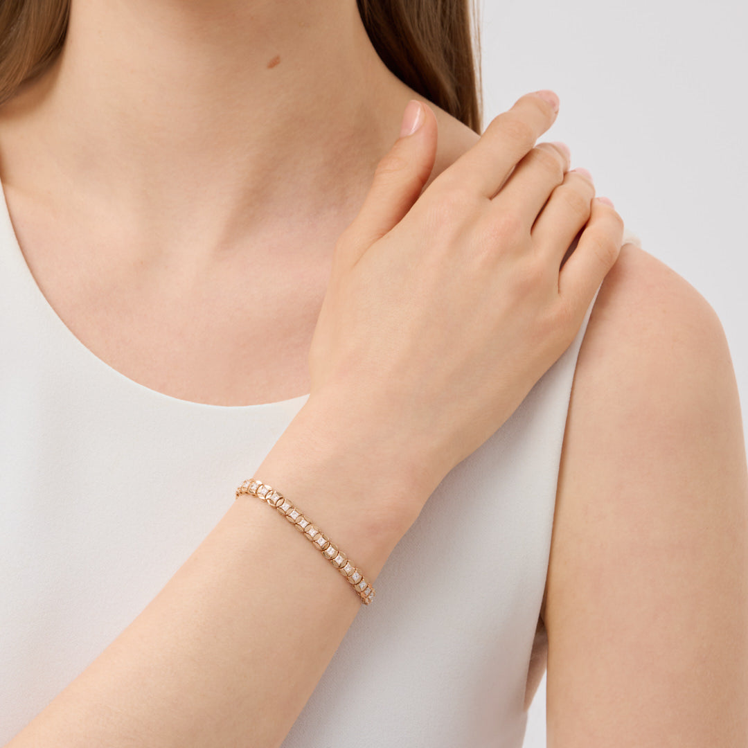 Bracelet in rose gold Diade rose gold bracelet with diamonds Pisa diamanti