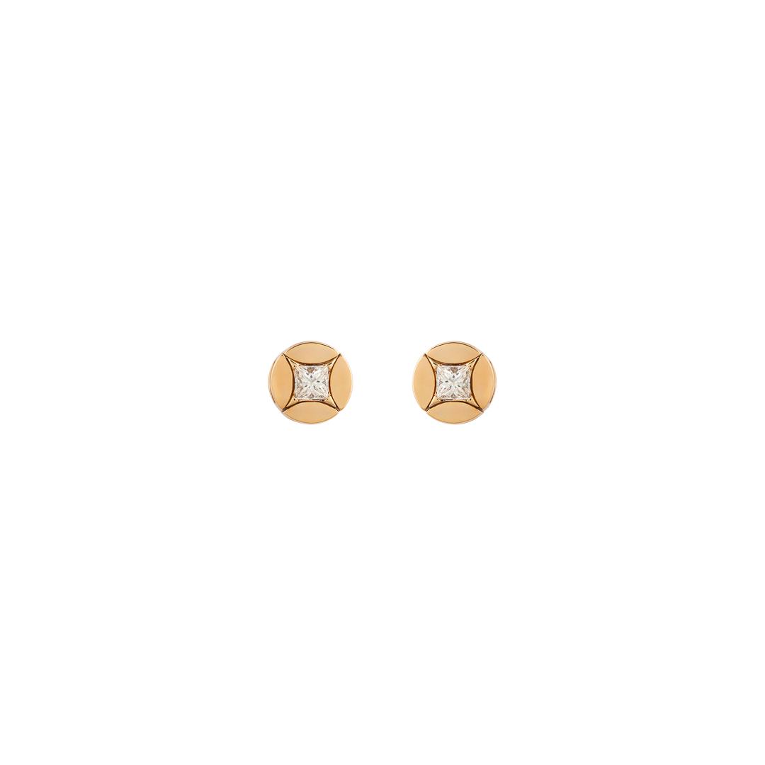 Diade Rose gold stud earrings with diamonds (L)