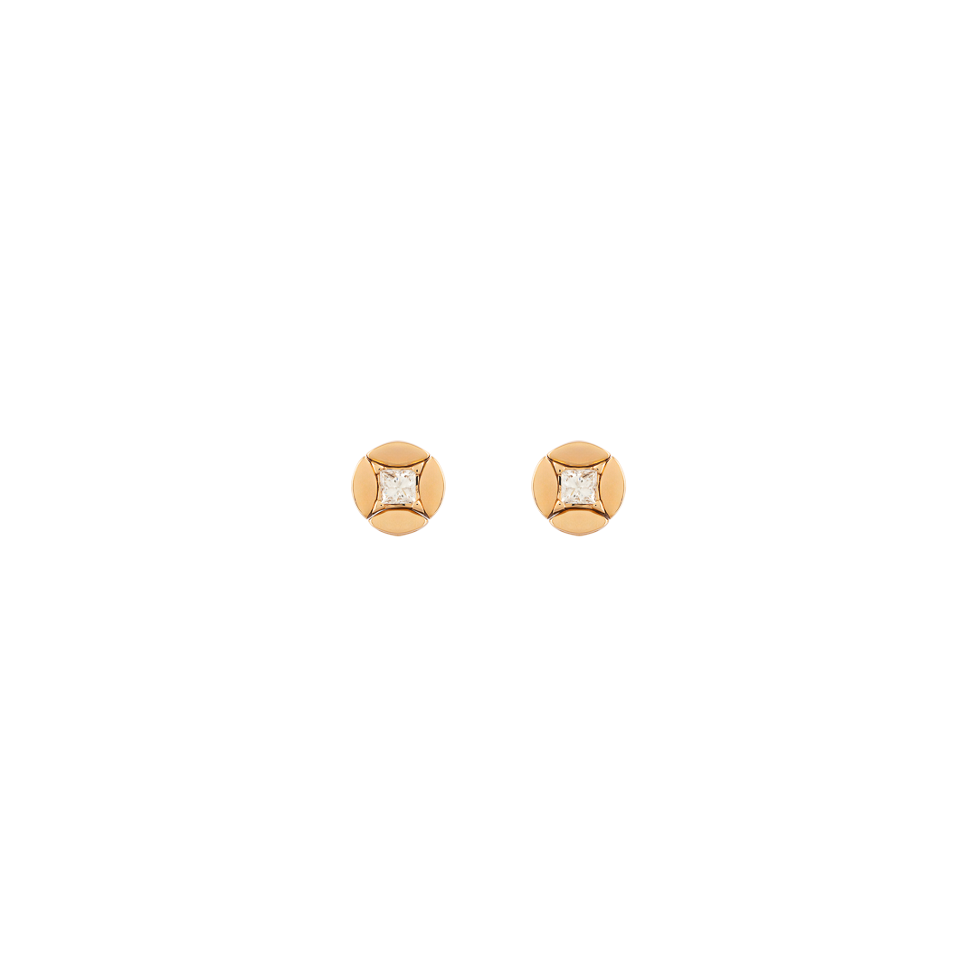 Earrings in rose gold Rose gold stud earrings with diamonds (M) Pisa diamanti