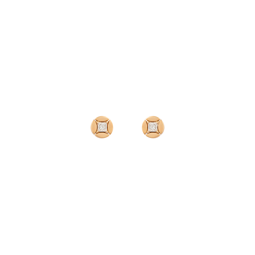 Earrings in rose gold Rose gold stud earrings with diamonds (S) Pisa diamanti