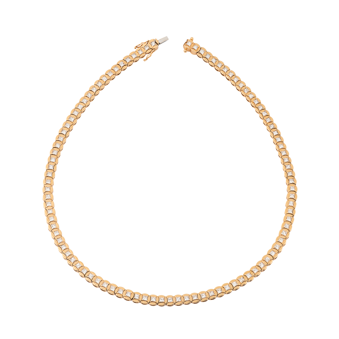 Gioiello in rose gold Diade rose gold necklace with diamonds Pisa diamanti