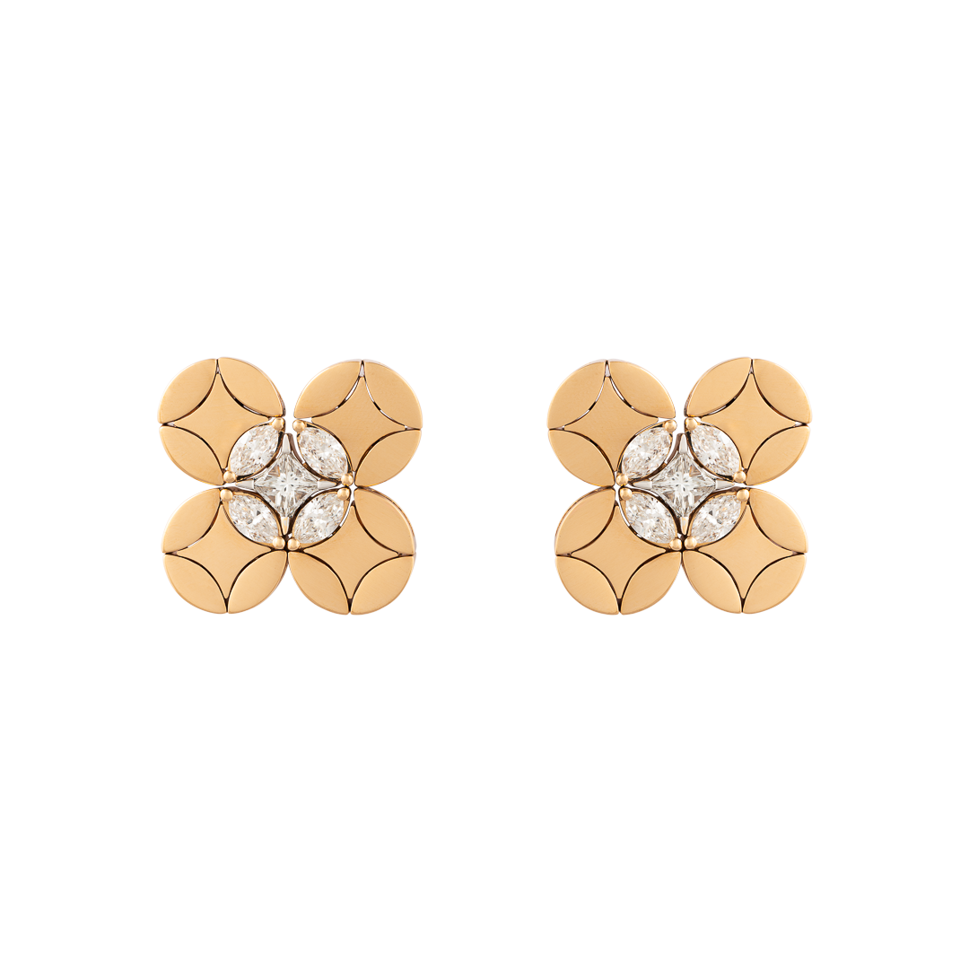 Diade Rose gold earrings with diamonds
