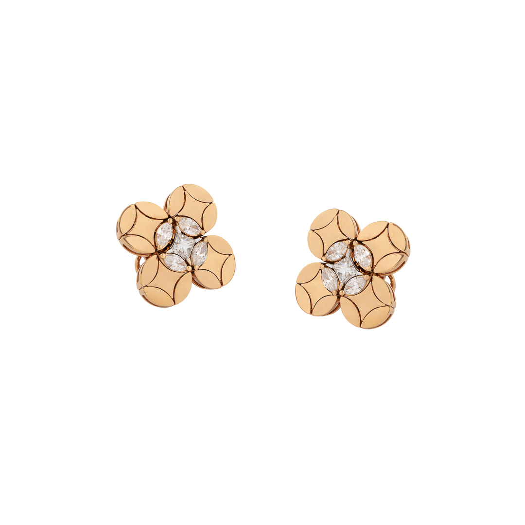 Earrings in rose gold Rose gold earrings with diamonds Pisa diamanti