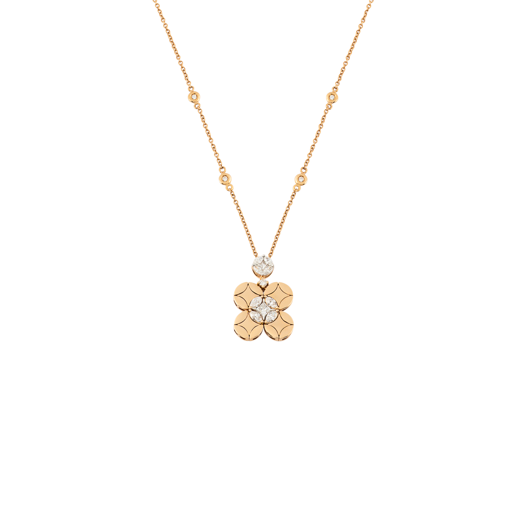 Gioiello in oro rosa Collana con pendente Diade in oro rosa e diamanti Pisa diamanti