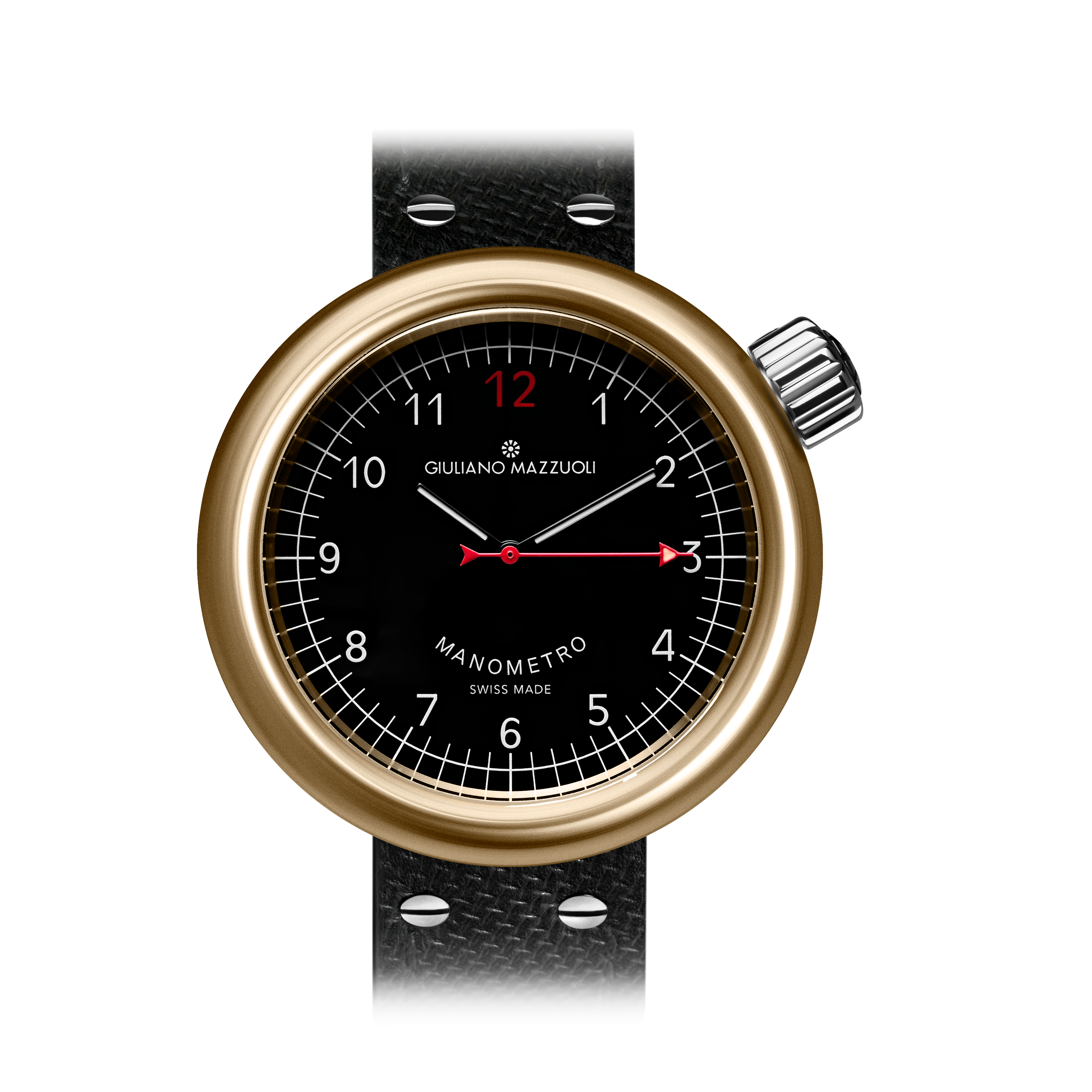 Orologio in bronzo Manometro Compressed Mazzuoli