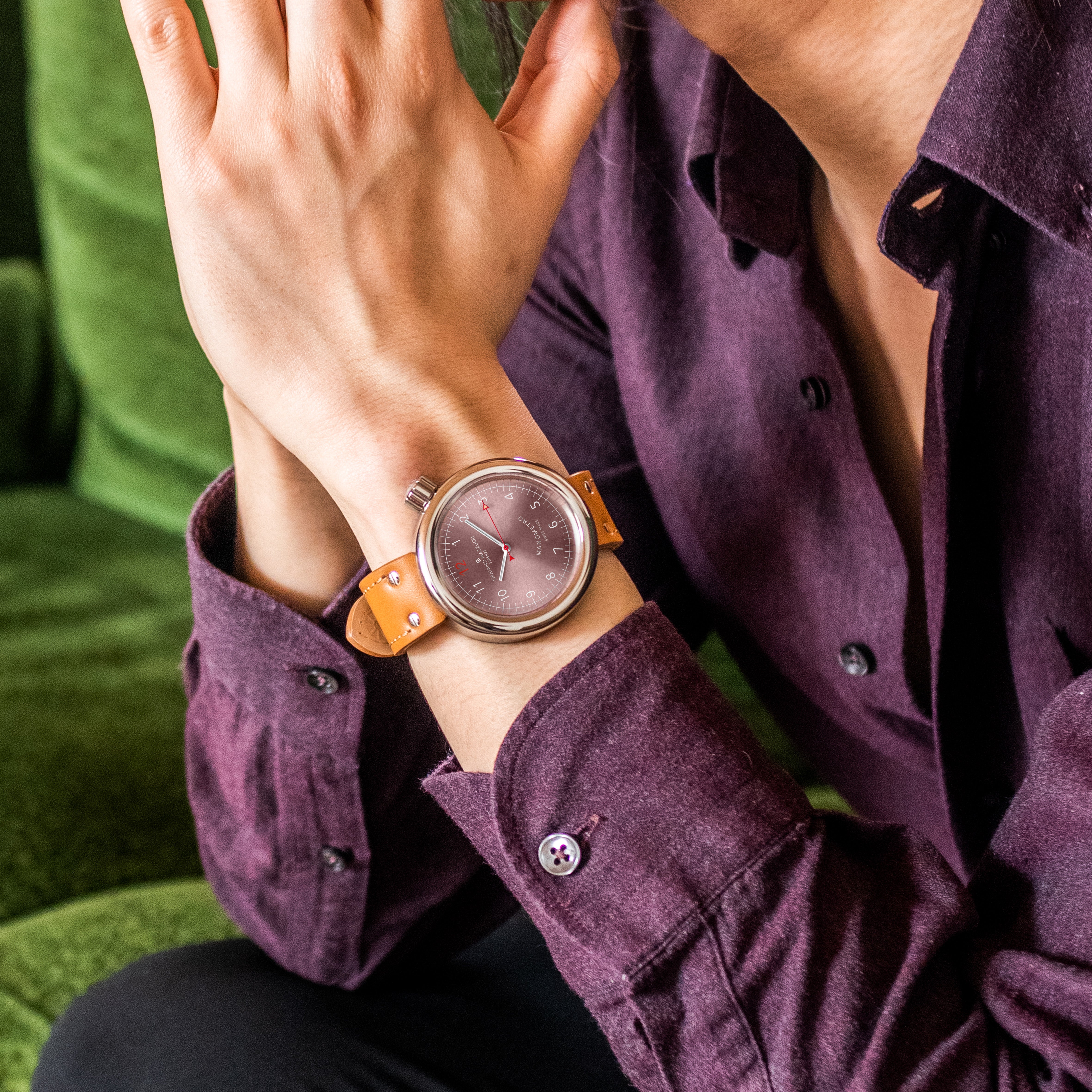 Watch in steel Manometro Polished Rose Mother-Of-Pearl Mazzuoli