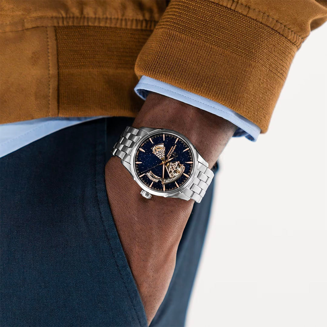 Watch in steel Jazzmaster Open Heart Auto Hamilton