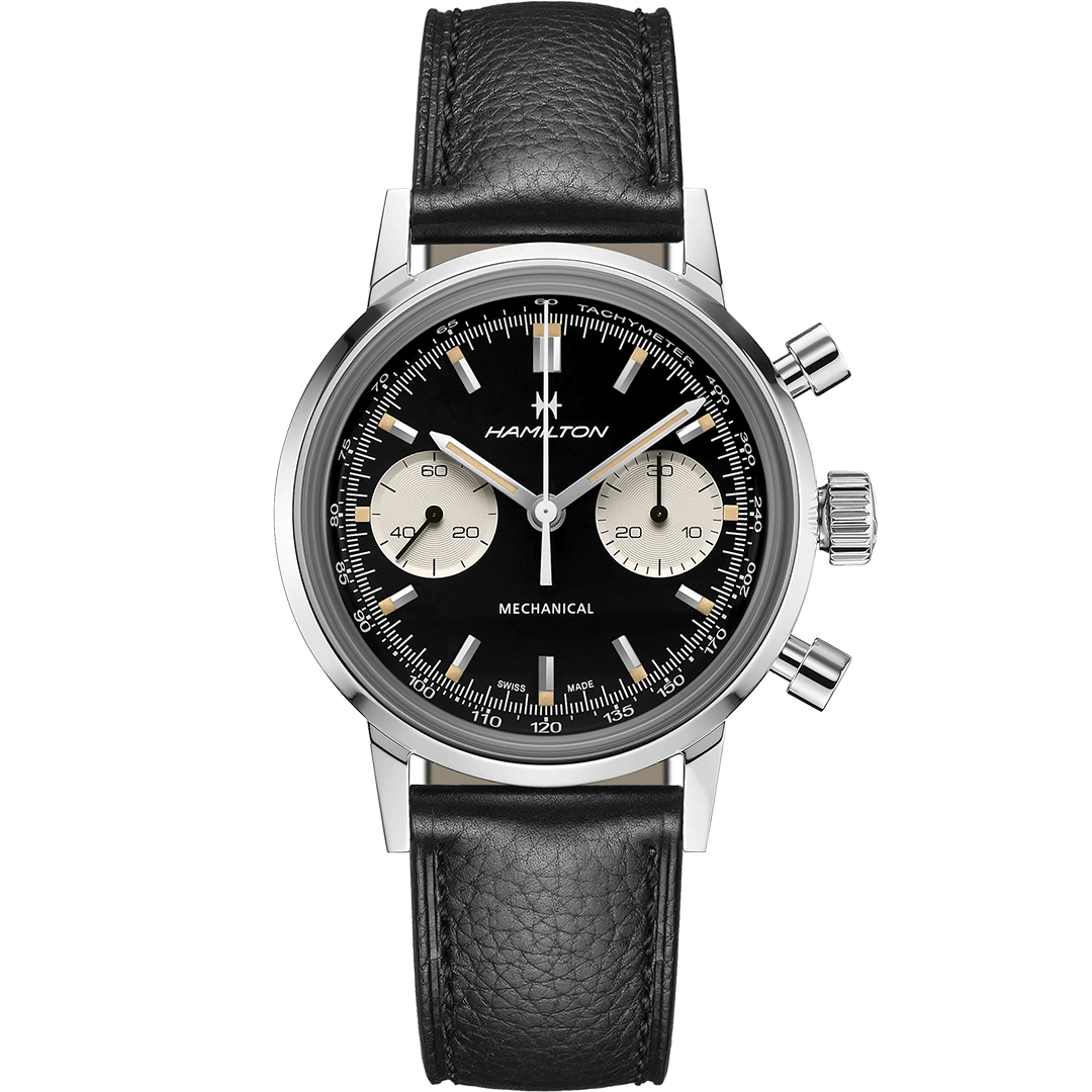 Watch in steel American Classic Intra-Matic Chronograph H Hamilton