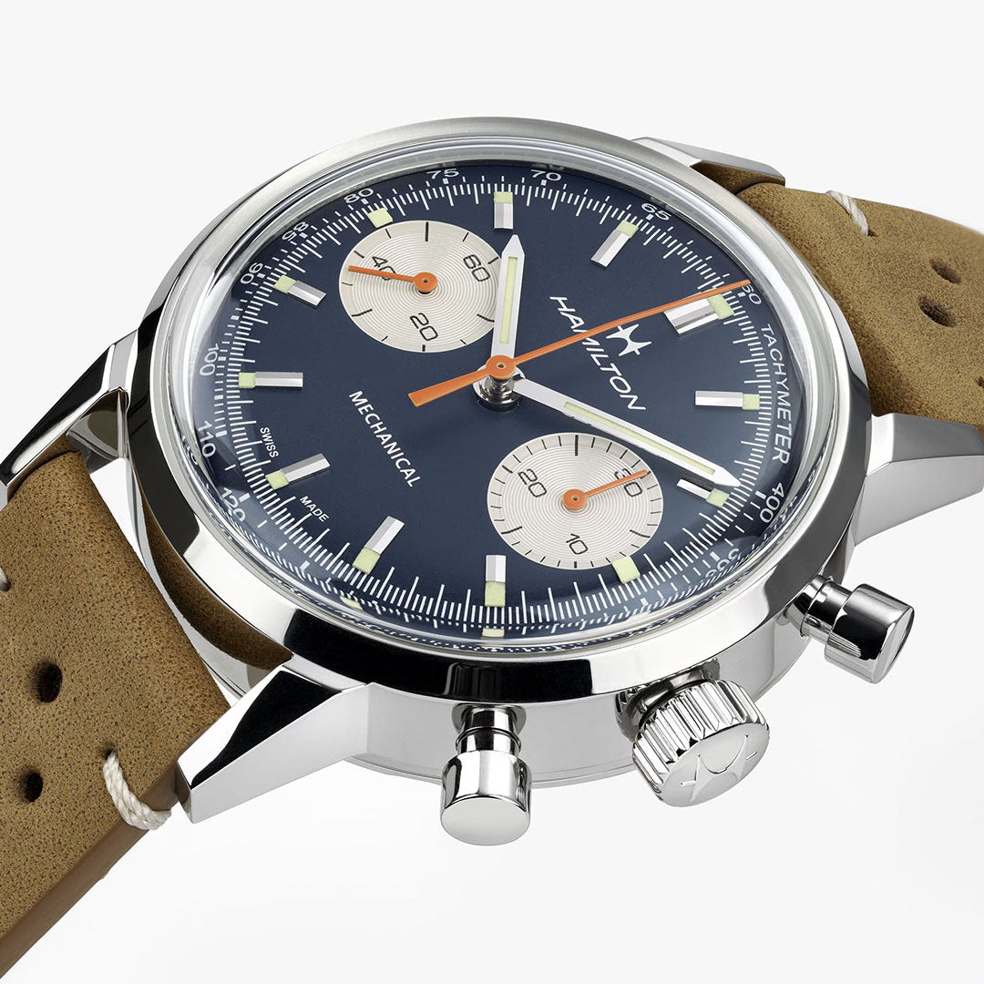 Watch in steel American Classic Intra-Matic Chronograph H Hamilton