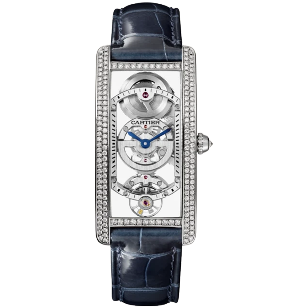 Watch in platinum Tank Cintrée Cartier