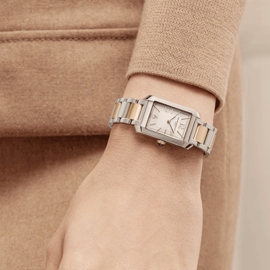Orologio in acciaio e oro rosa Hampton Baume et mercier