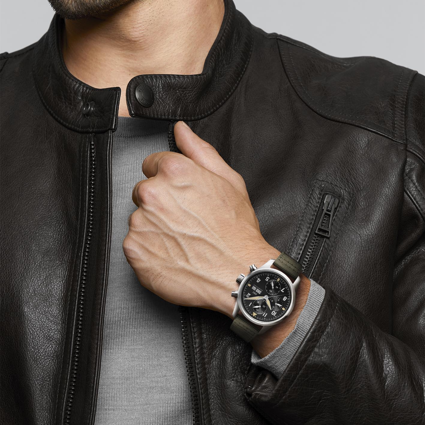 Orologio in acciaio Pilot's Watches Chronograph Spitfire Iwc